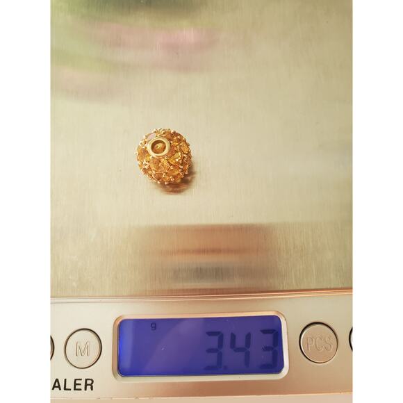 Vintage 14K Gold Citrine Cluster Ball Necklace - Picture 5 of 7